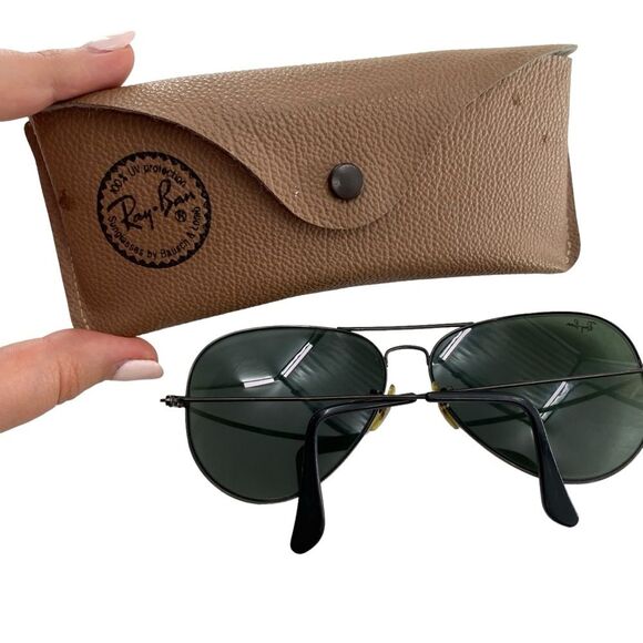 Vintage Ray Bans Classic Aviator Sunglasses L2821 Black‎